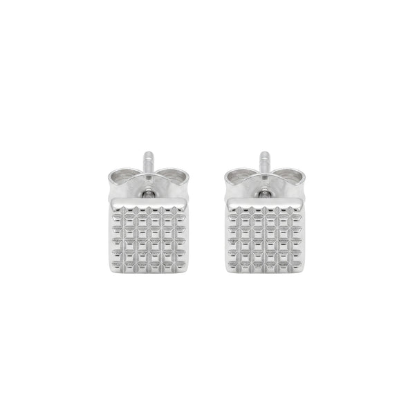 Tiny Dotted Diamond Silver Earring