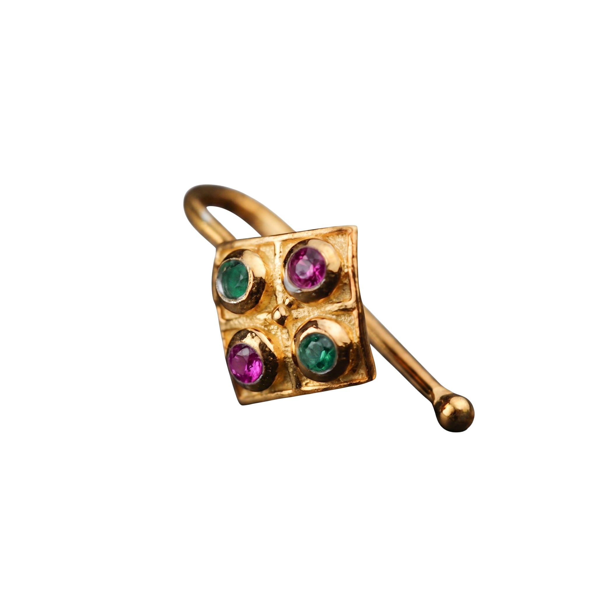 Silver Nakshatra Nose pin (Clip on) |  92.5 Silver | 22K Gold Plated