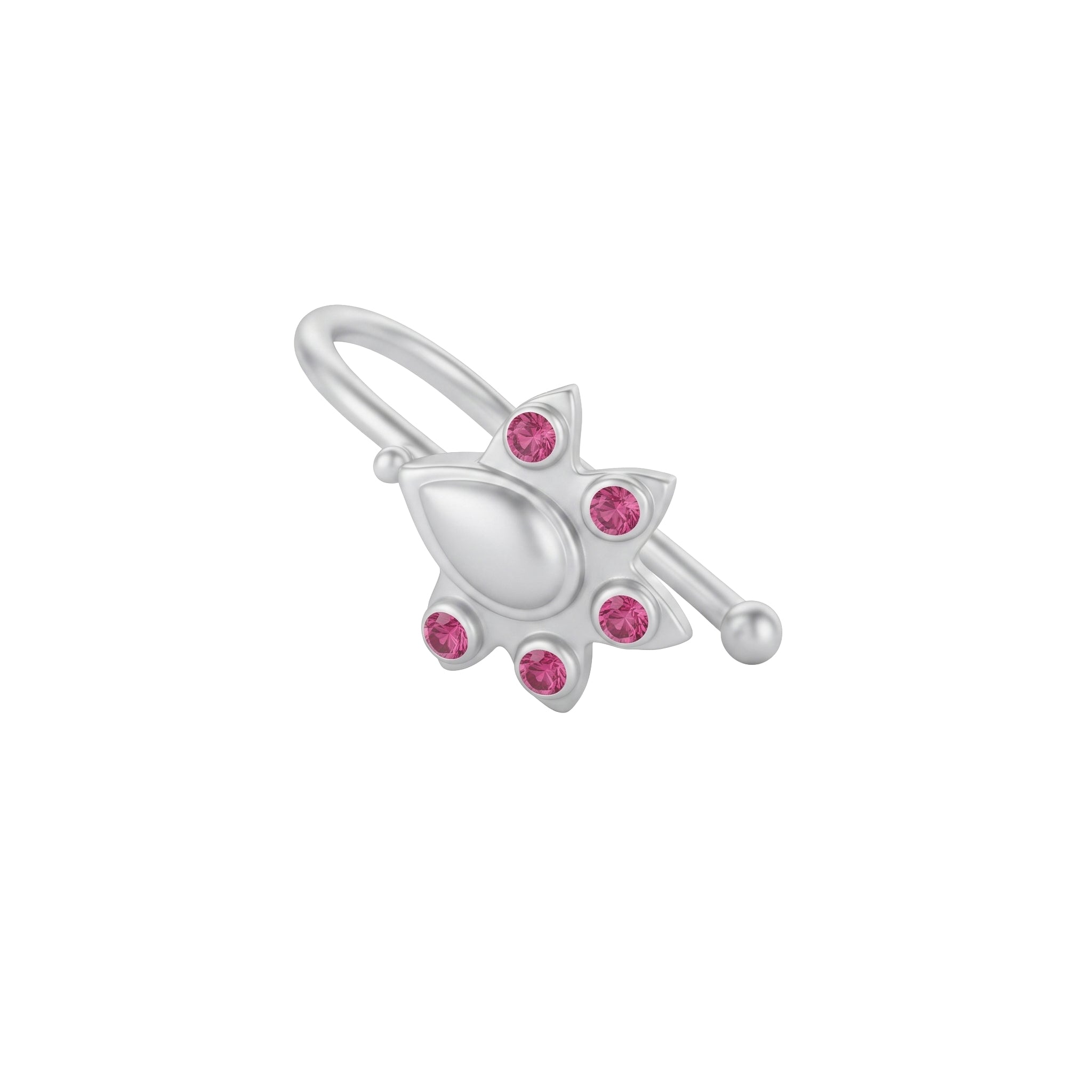 Silver Nakshatra Nose pin (Clip on)