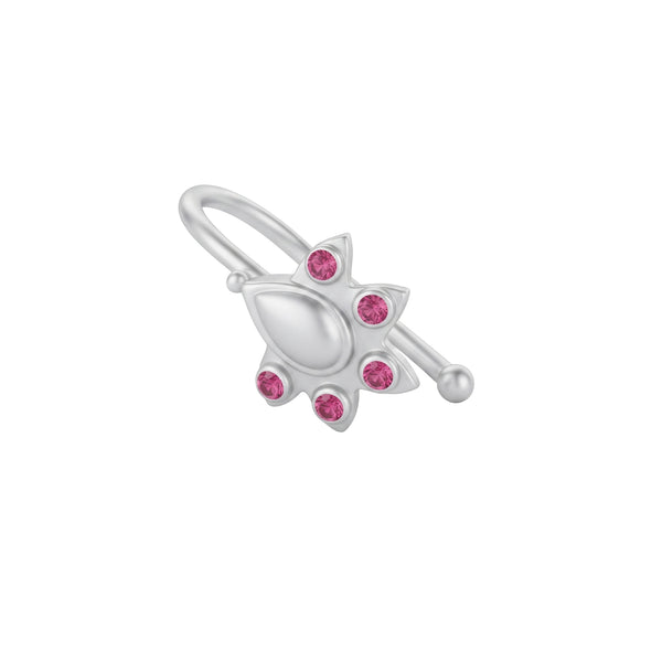 Silver Nakshatra Nose pin (Clip on)