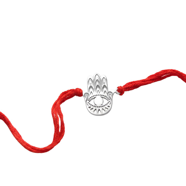 Silver Laser Cut Hamsa Hand Rakhi