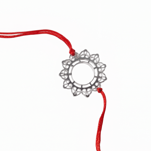 Big Filigree Silver Rakhi