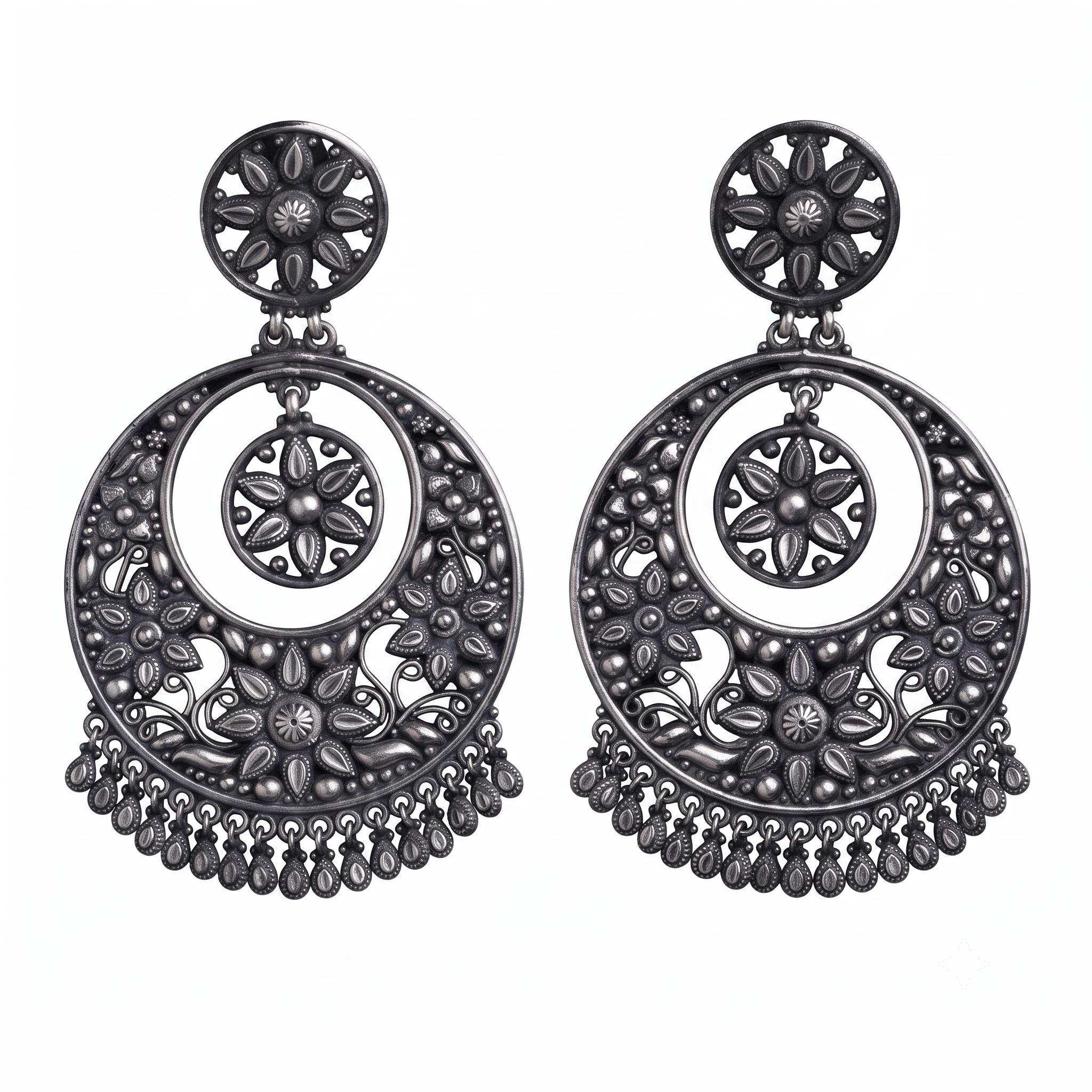Chandbali (Mithila) | 92.5 silver earring | Size : large