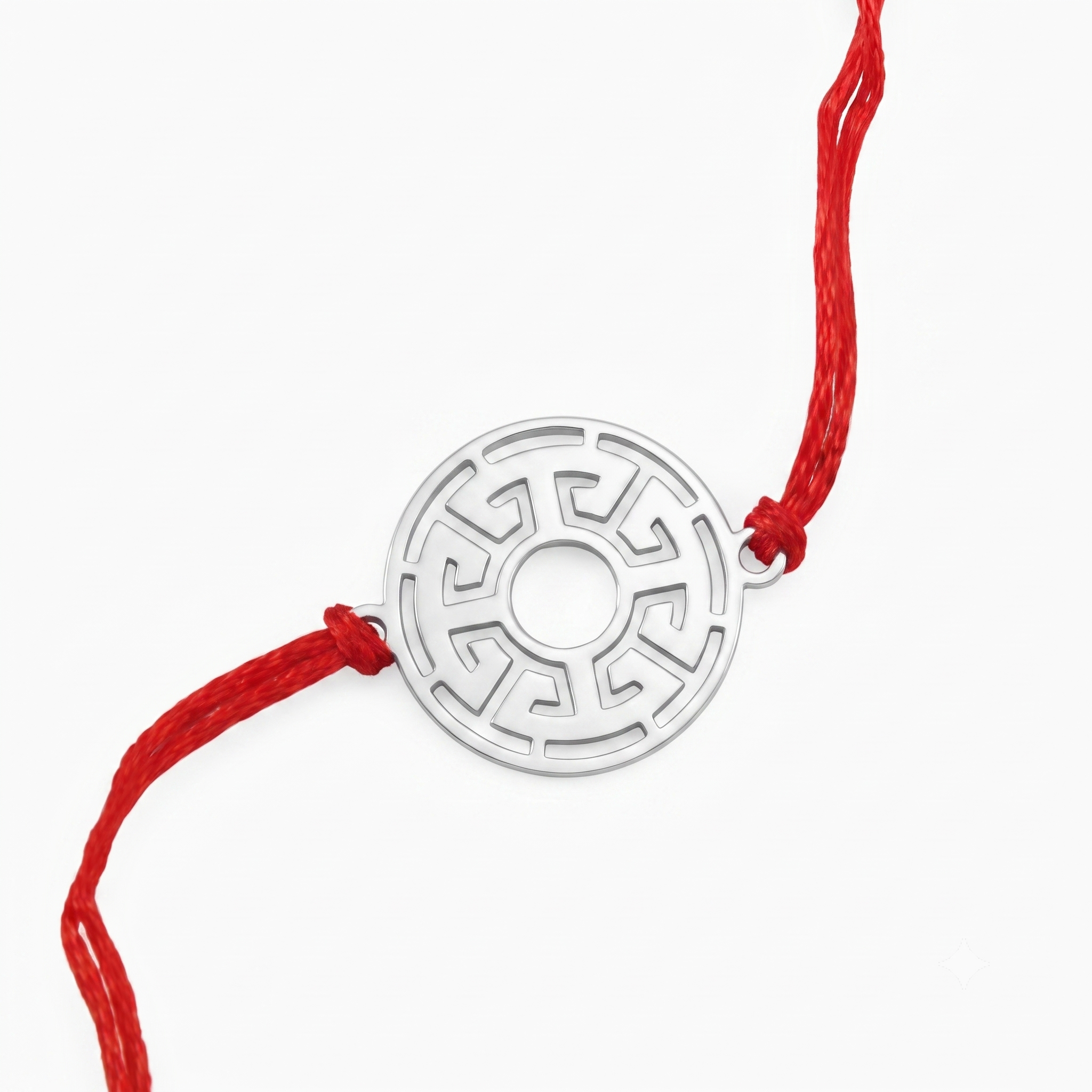 Silver Laser Cut Abstract Filigree Rakhi