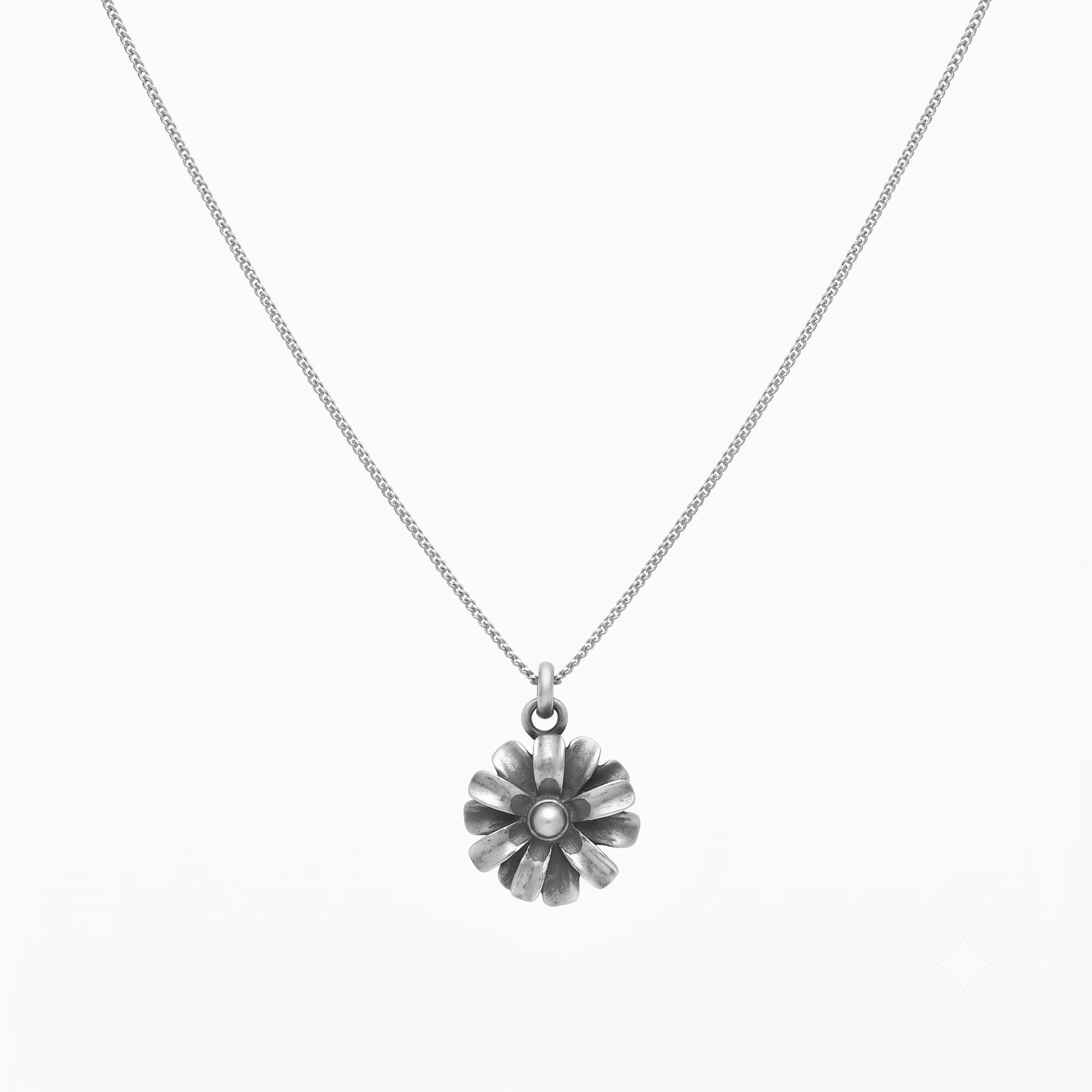Surajmukhi Phool Silver Pendant without Chain - Small