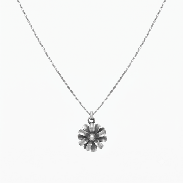 Surajmukhi Phool Silver Pendant without Chain - Small