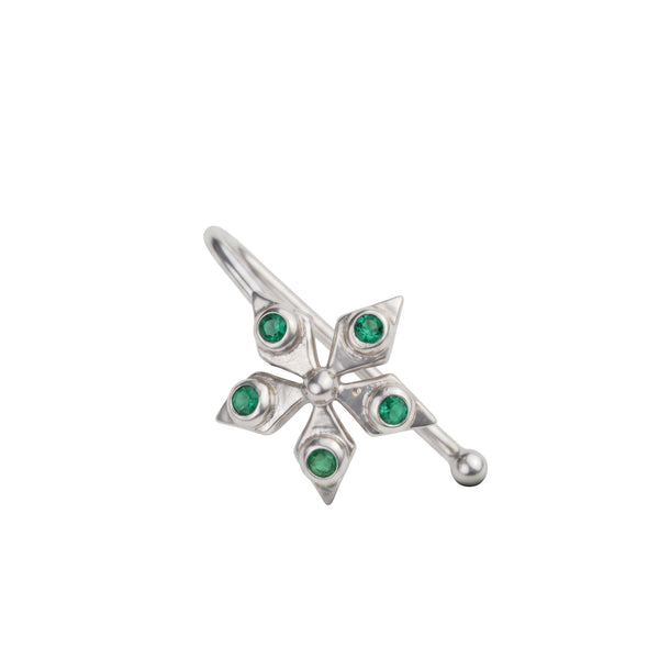 Silver Nakshatra Nose pin (Clip on)
