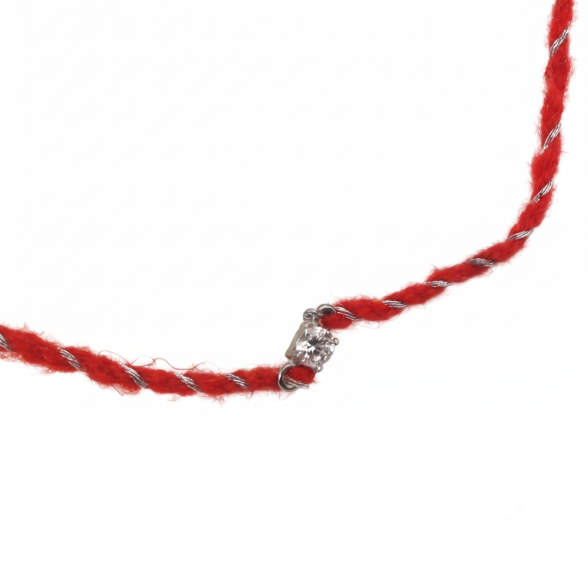 Round Silver CZ Rakhi