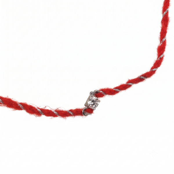Round Silver CZ Rakhi