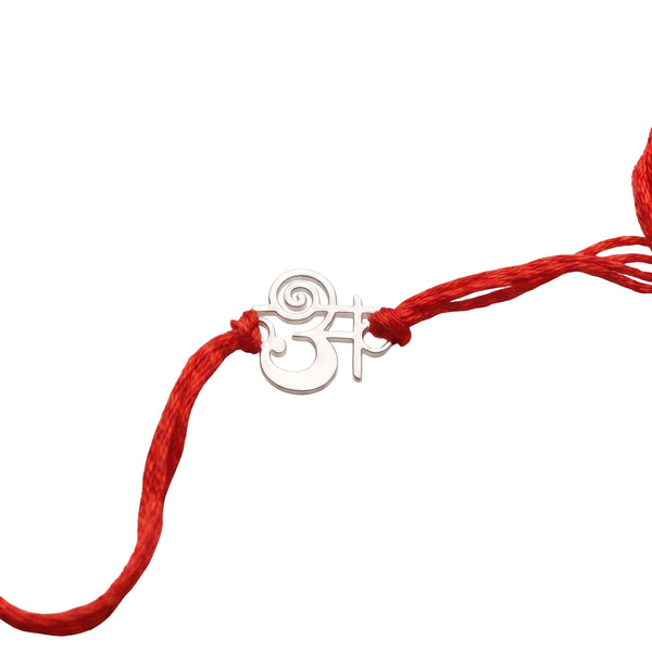 Silver Laser Cut 'अ' Akshar Rakhi in Devnagari