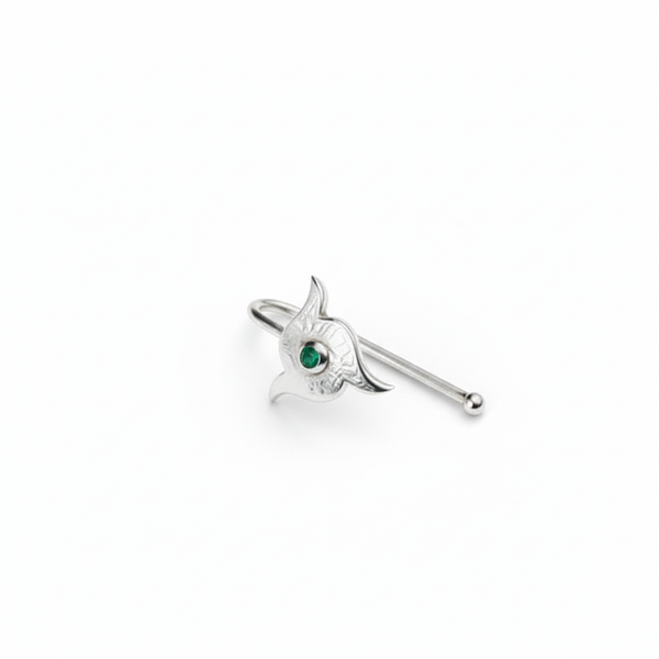 Silver Nakshatra Nose pin (Clip on)