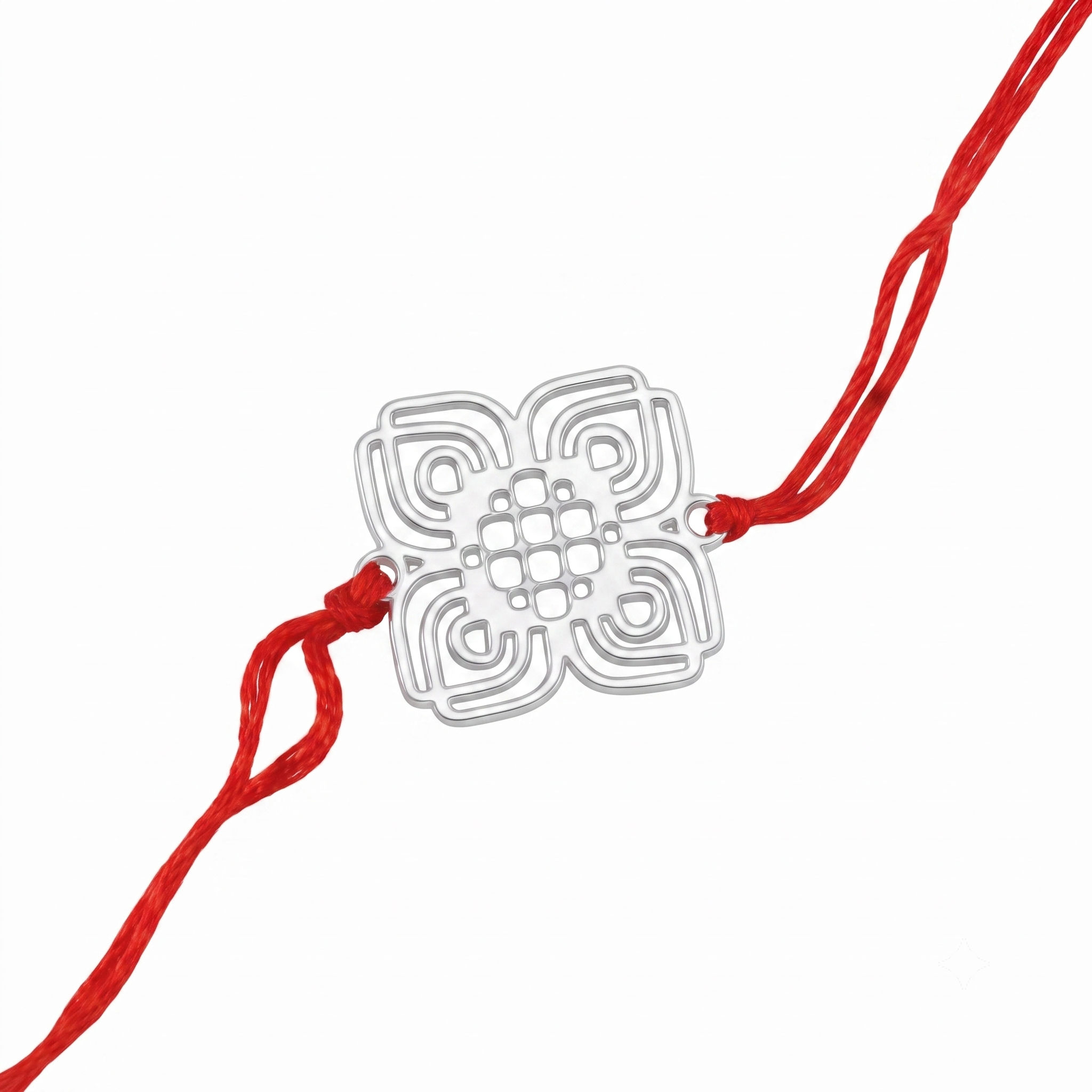 Silver Laser Cut Nakshi Rakhi