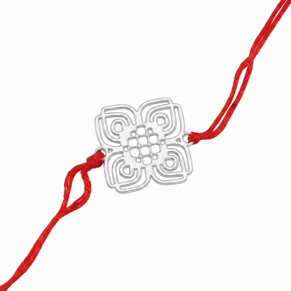 Silver Laser Cut Nakshi Rakhi