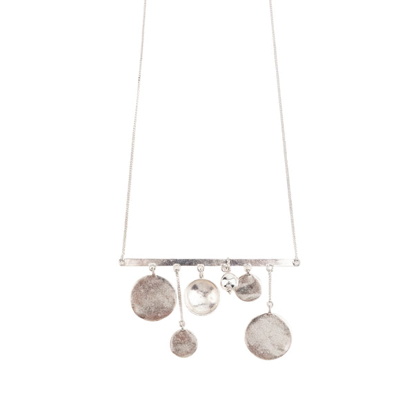 Coin and vatee abstract necklace in 92.5 sterling silver