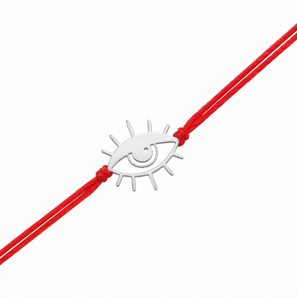 Silver Laser Cut Evil Eye Rakhi