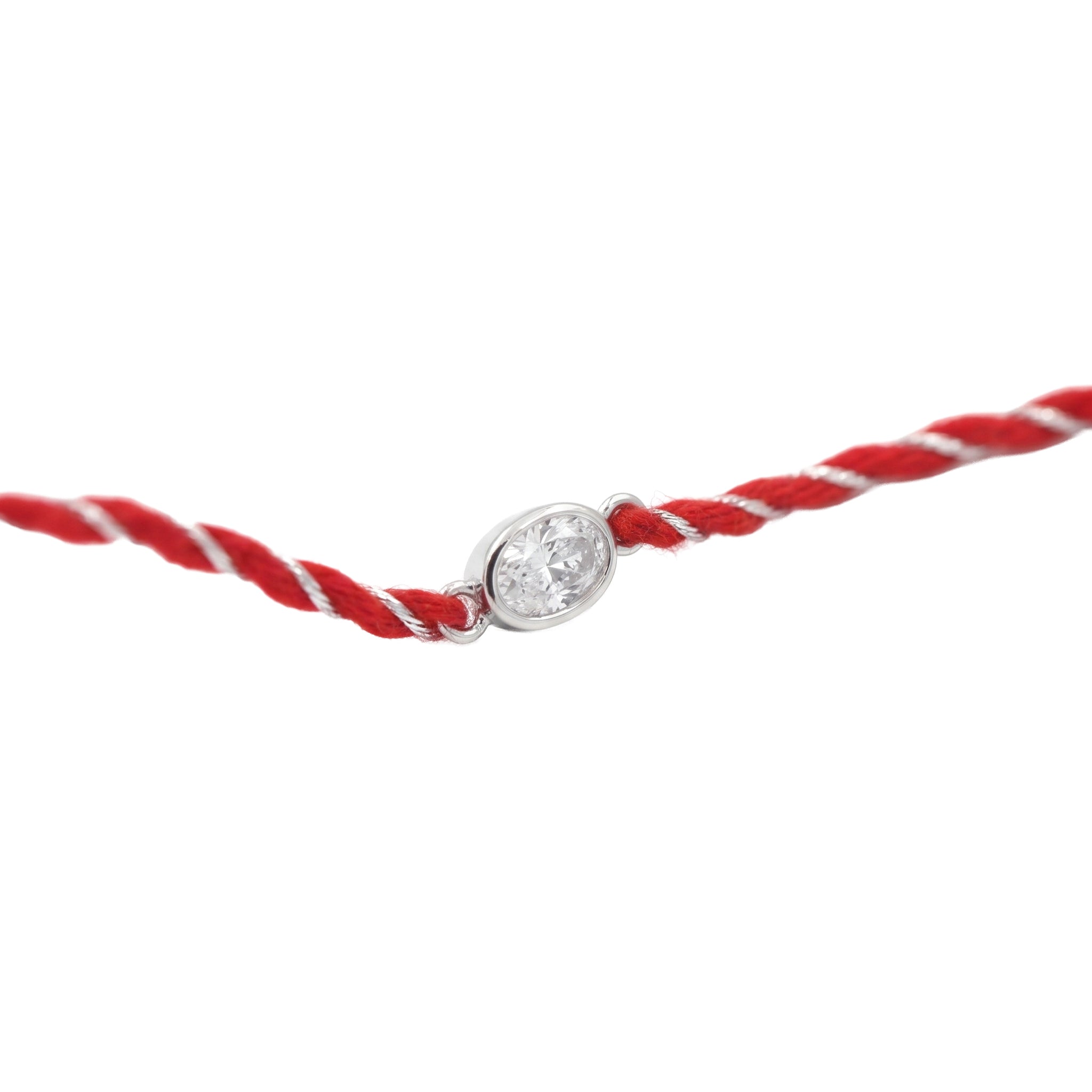 Oval Bezel Silver CZ Rakhi