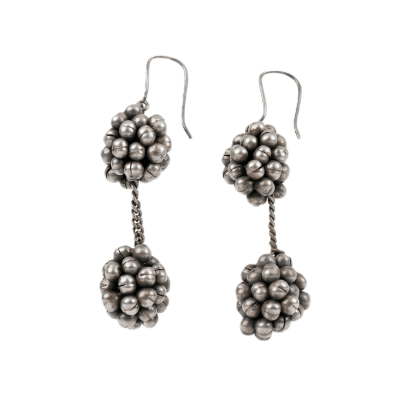 Oxidized Silver Beads Dangler Earrings