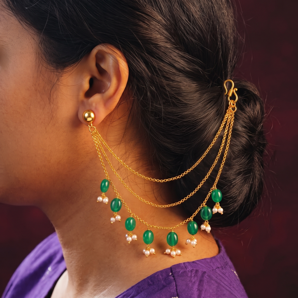 Green Onyx Silver Vel | 22K Gold-Plated (Project Handmade)
