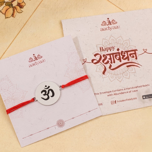 Handcrafted Silver Rakhi: Om