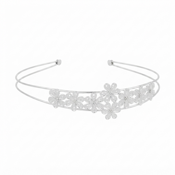 Silver Floral Filigree Hairband