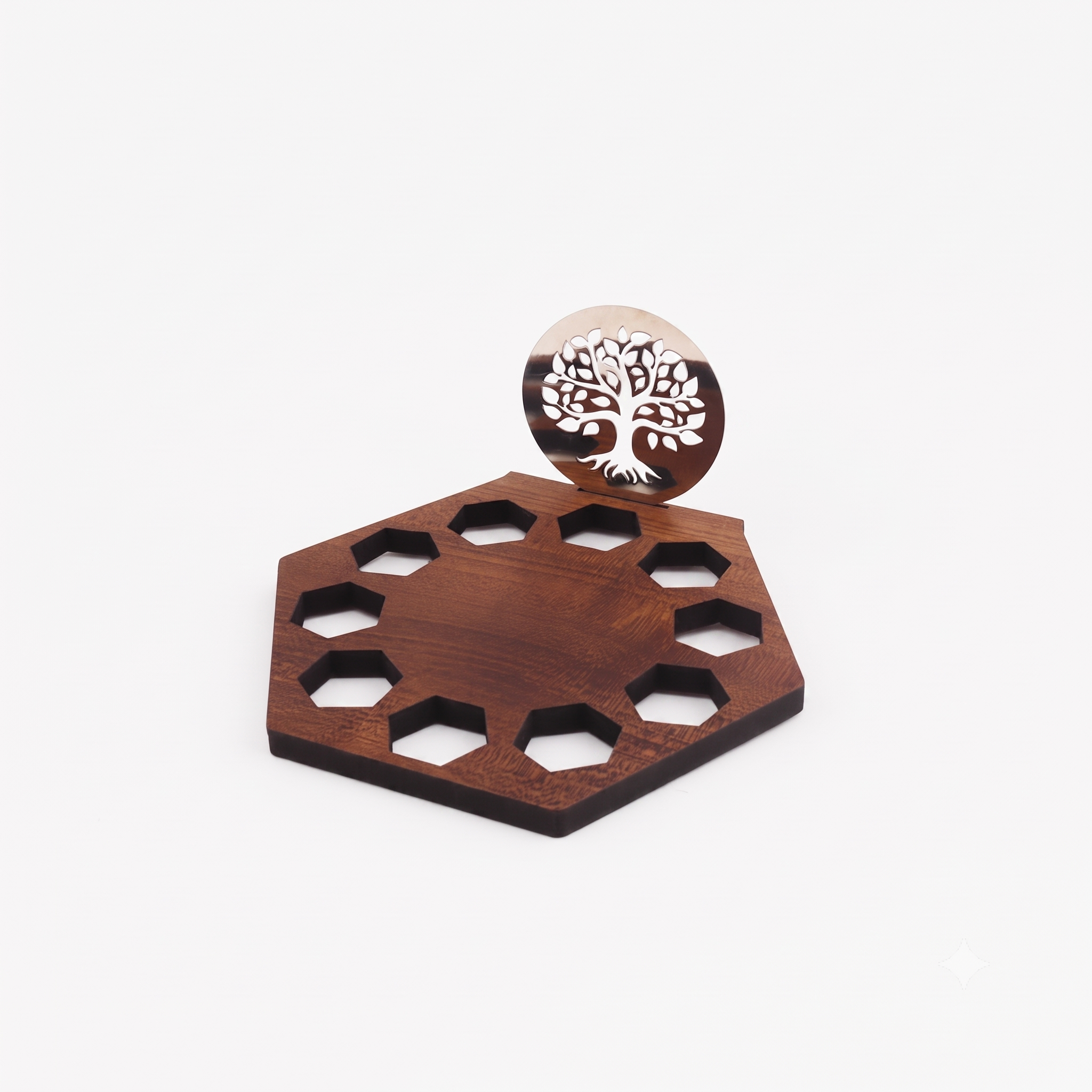Silver Tree of Life Diya