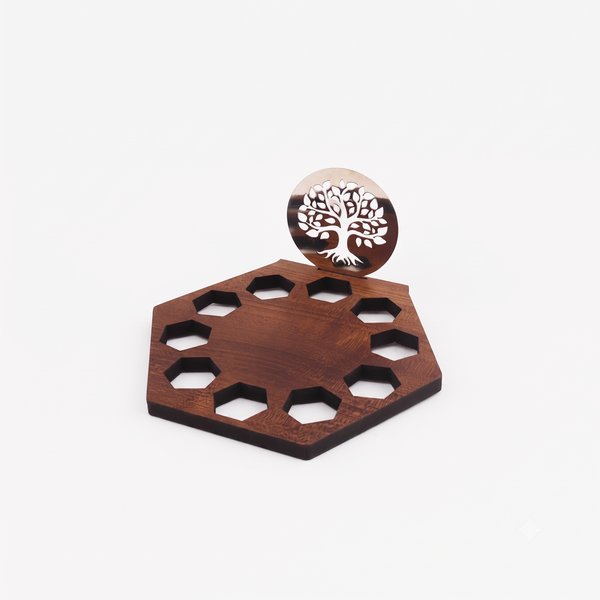 Silver Tree of Life Diya