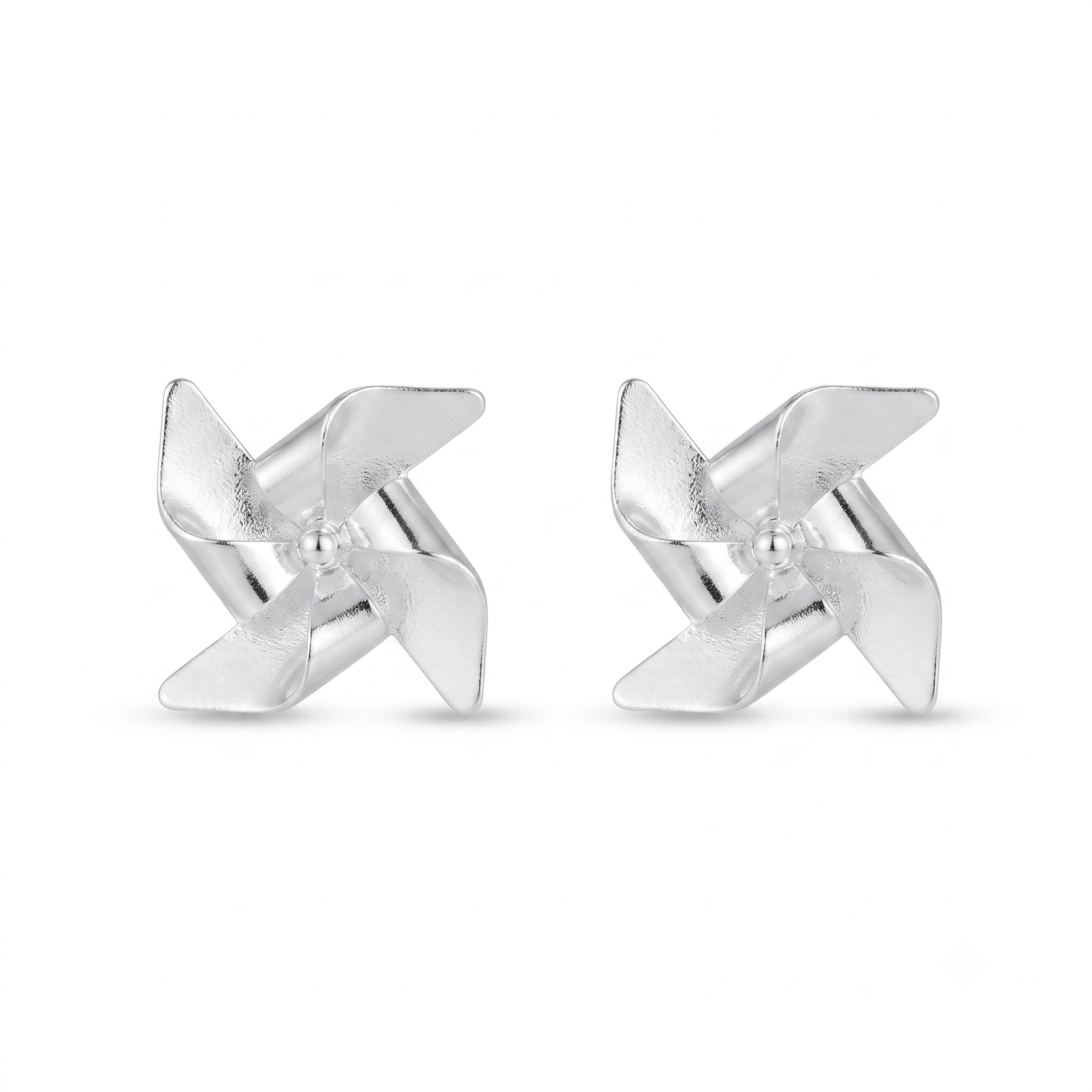 Pinwheel Studs - Fold Earrings | 92.5 Silver