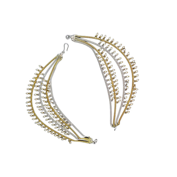 Swarna Rajat Vel ( Earrings extension ) |  92.5 Silver | 22K Gold Plated (Made to Order)
