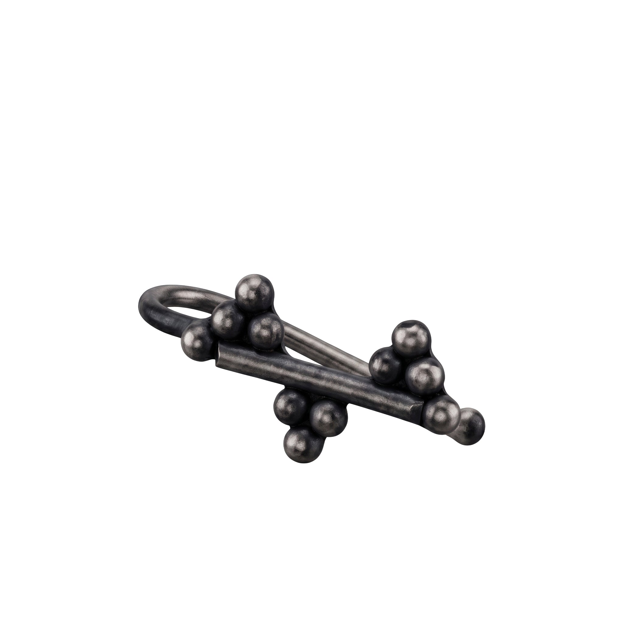 Handmade Silver Nosepin (Clip on) - Dots and Line
