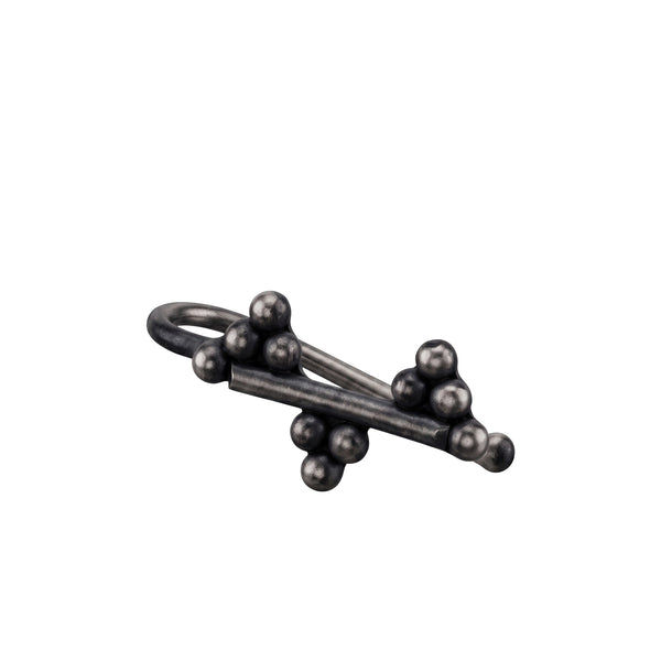 Handmade Silver Nosepin (Clip on) - Dots and Line