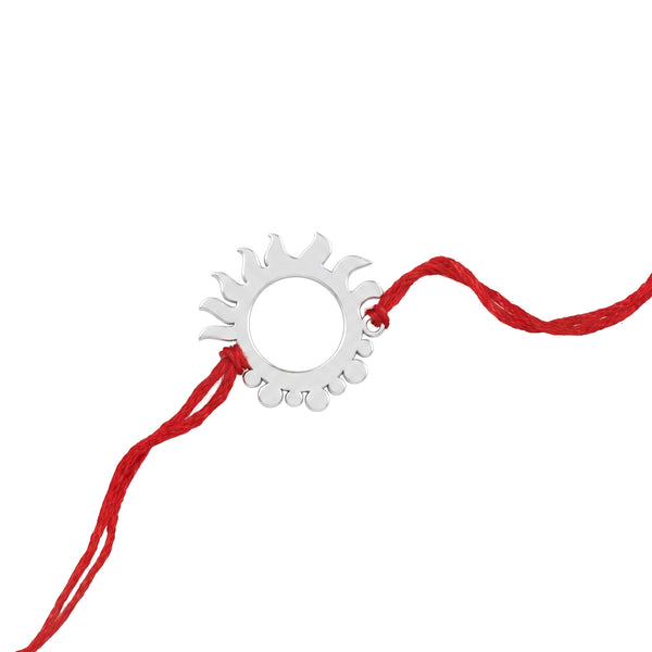 Handcrafted Silver Rakhi: Sun