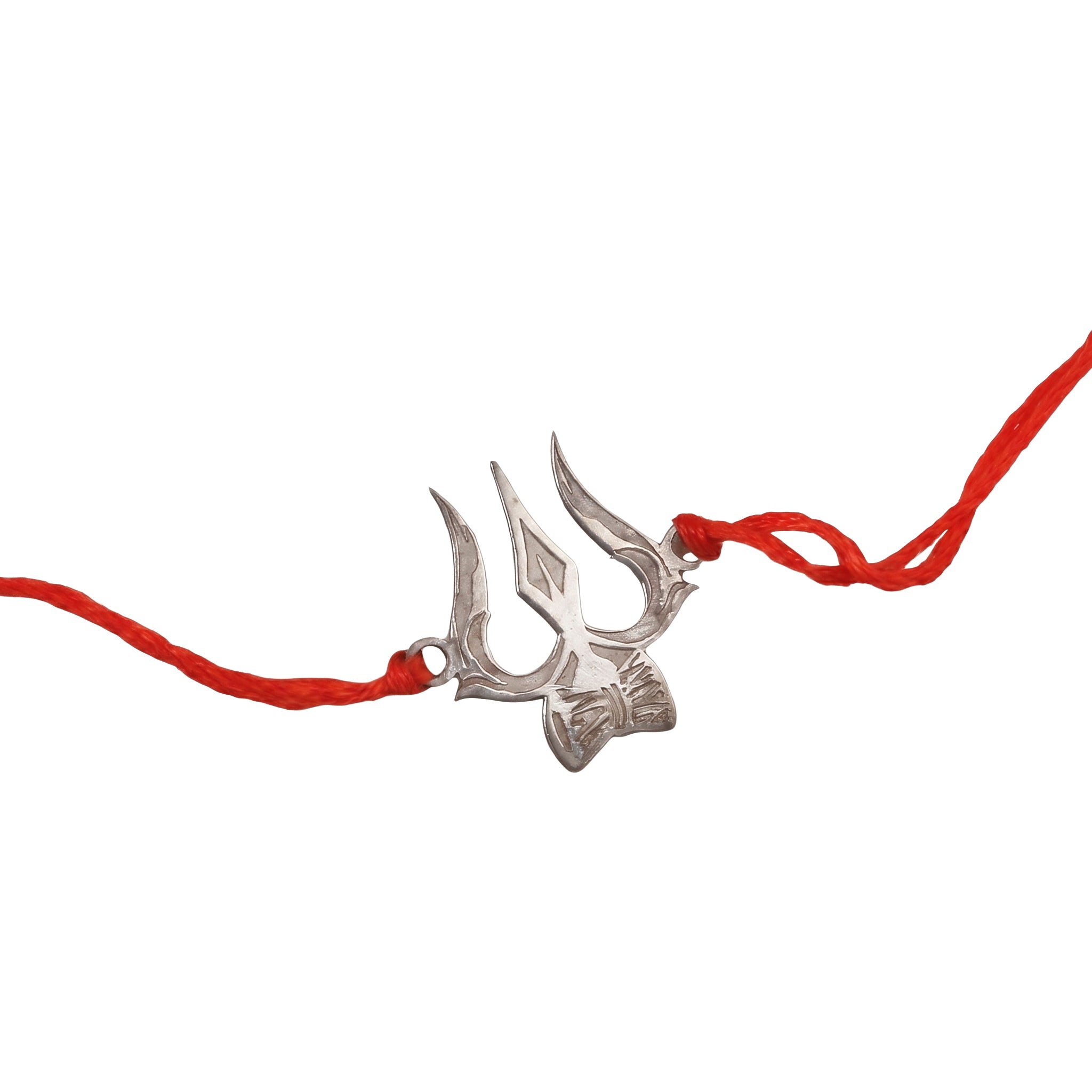 Silver Laser Cut Trishul Rakhi