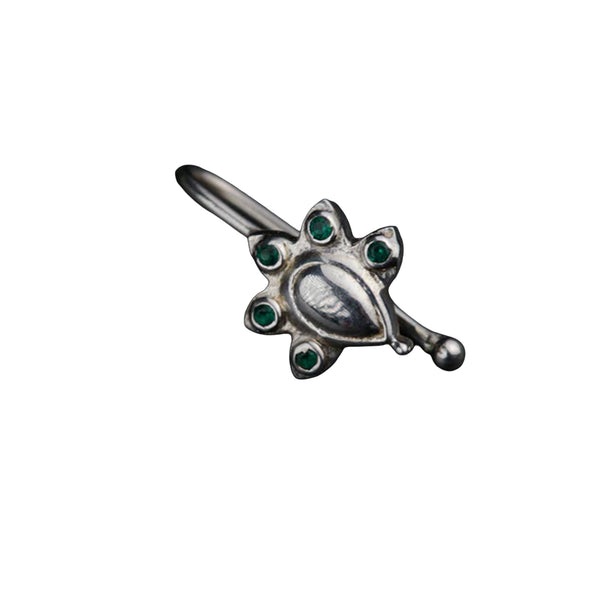 Silver Nakshatra Nose pin (Clip on)