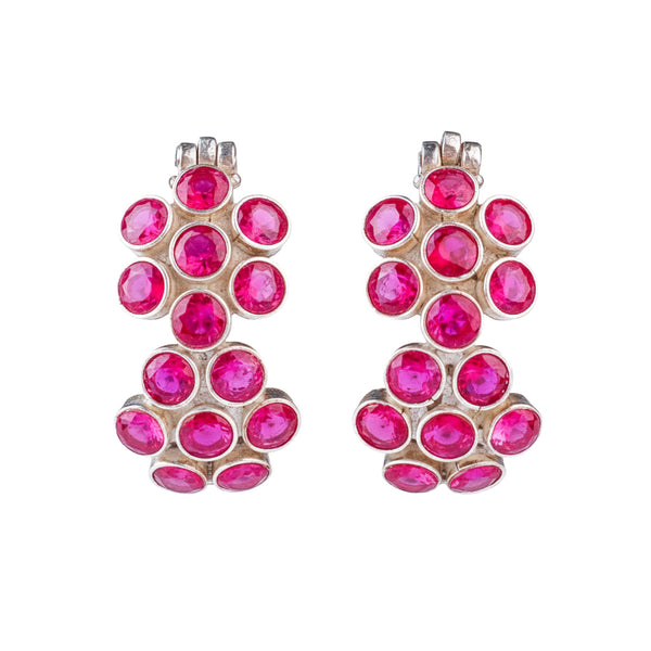 Pink Flower Hoops