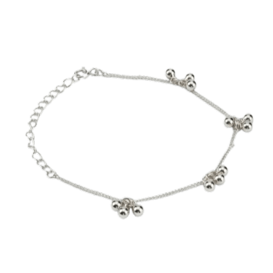 Silver Ghungroo Bunch Bracelet for jewelry