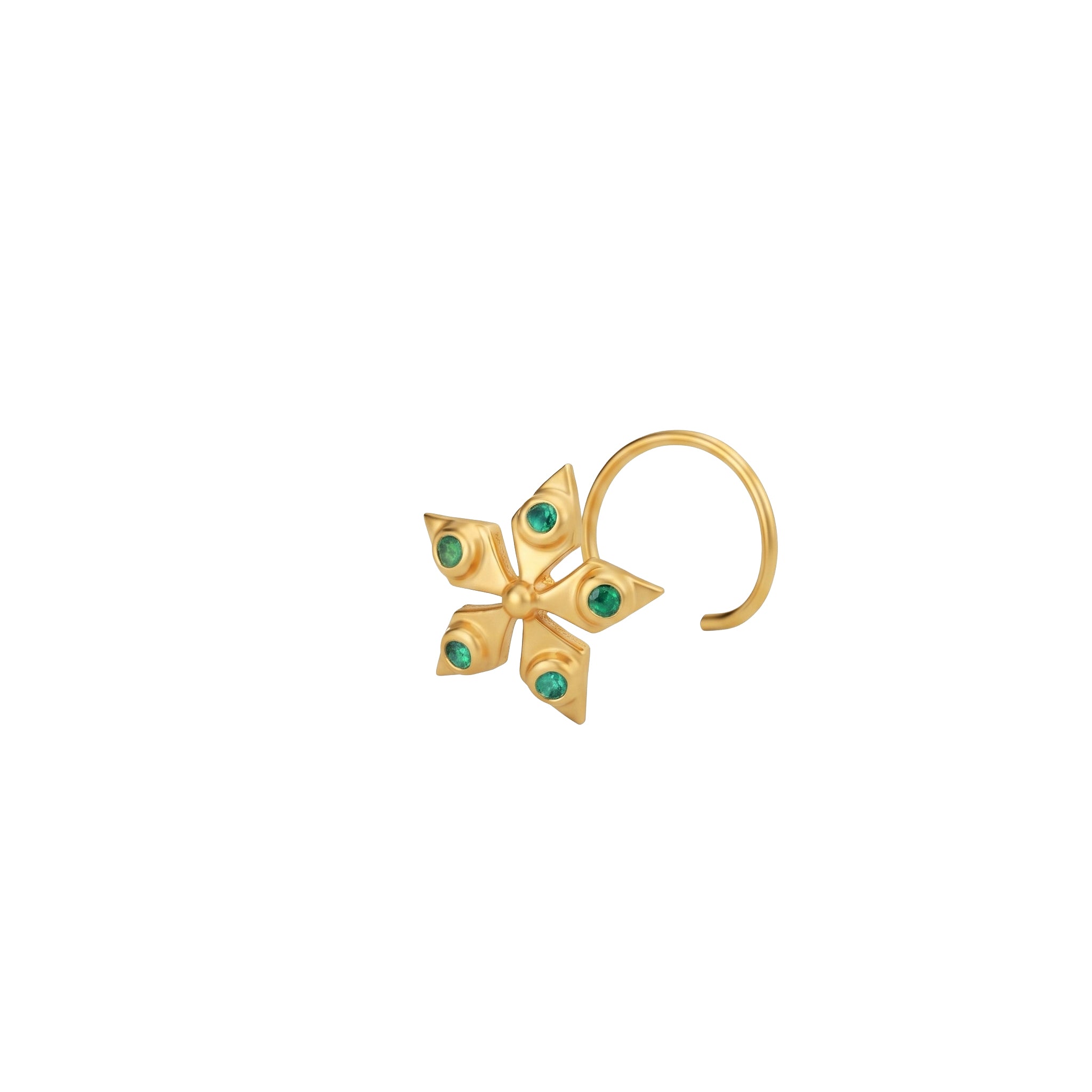 Silver Nakshatra Nose pin (Pierced, Gold Plated)