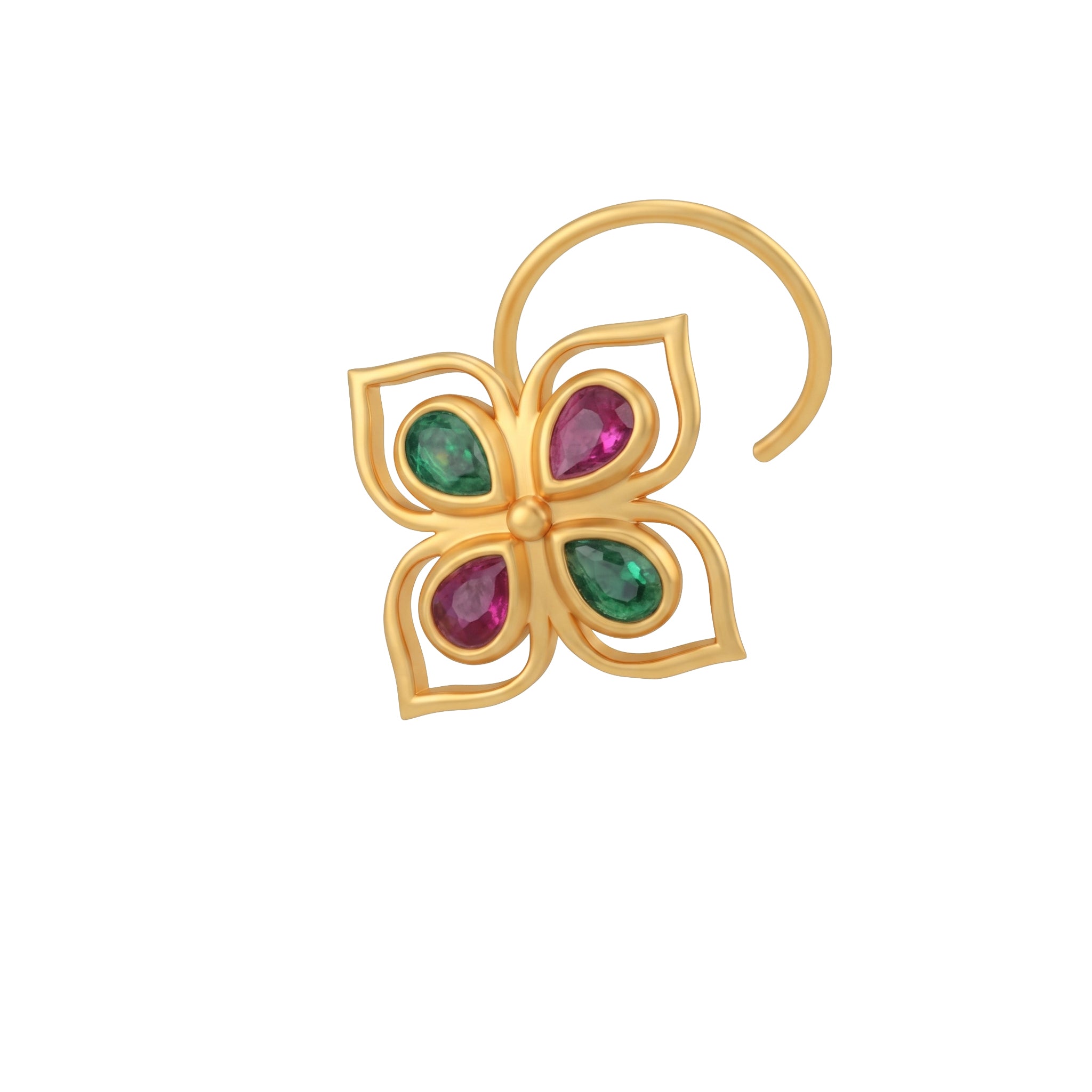 Silver Nakshatra Nose pin (Pierced, Gold Plated)