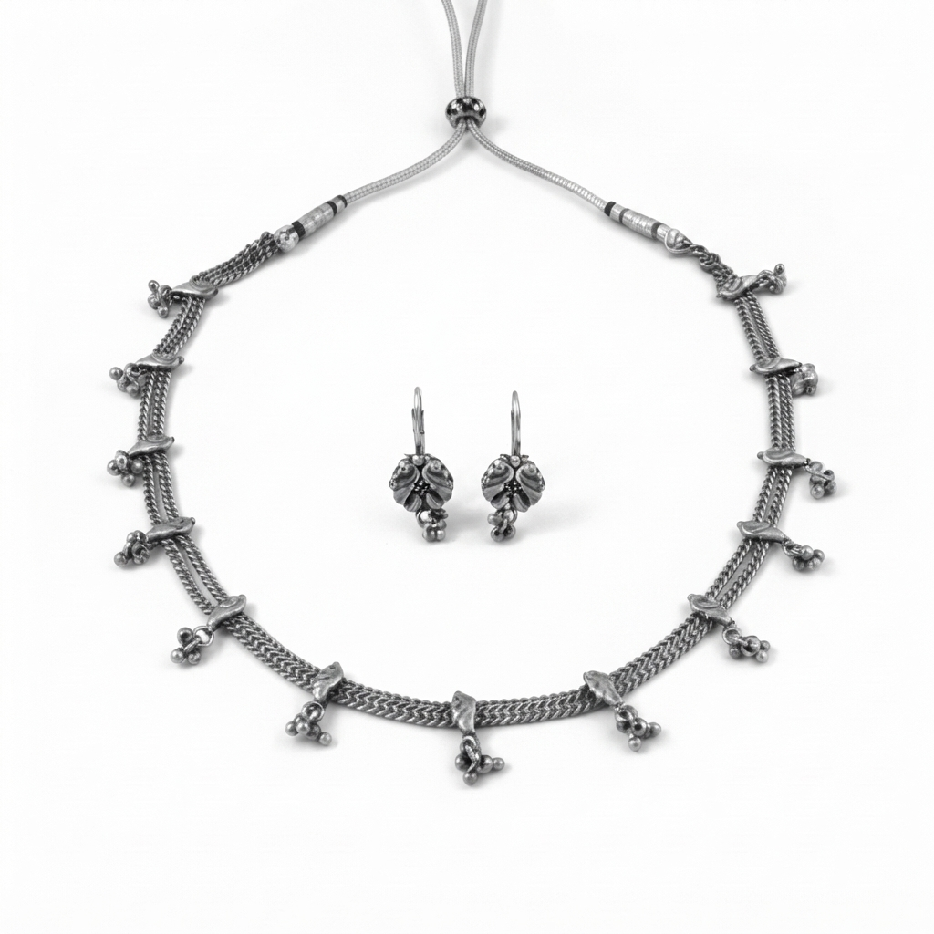 Delicate Mayur Set | 92.5 Sterling Silver