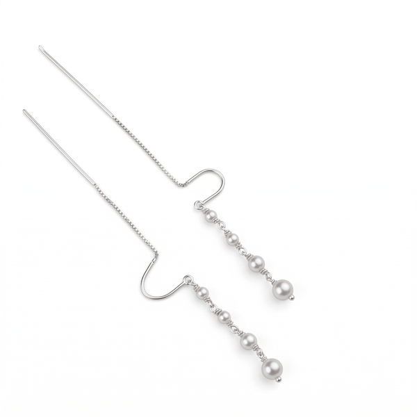 Silver Pearl Drop Earrings