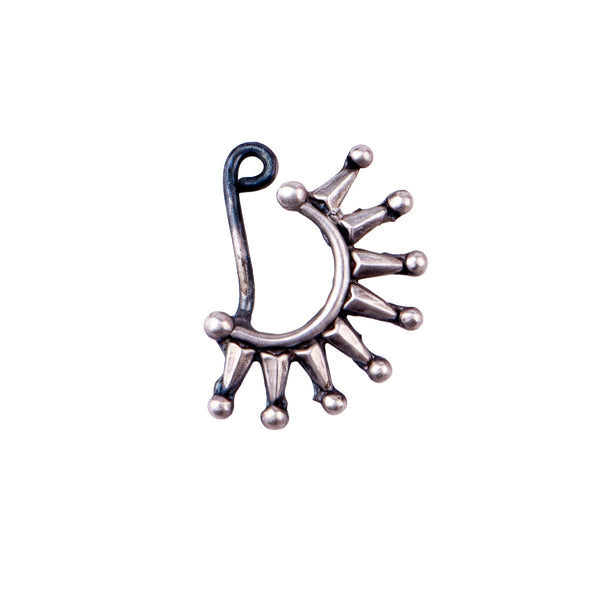 Silver kiran nath left clip on in 92.5 sterling silver