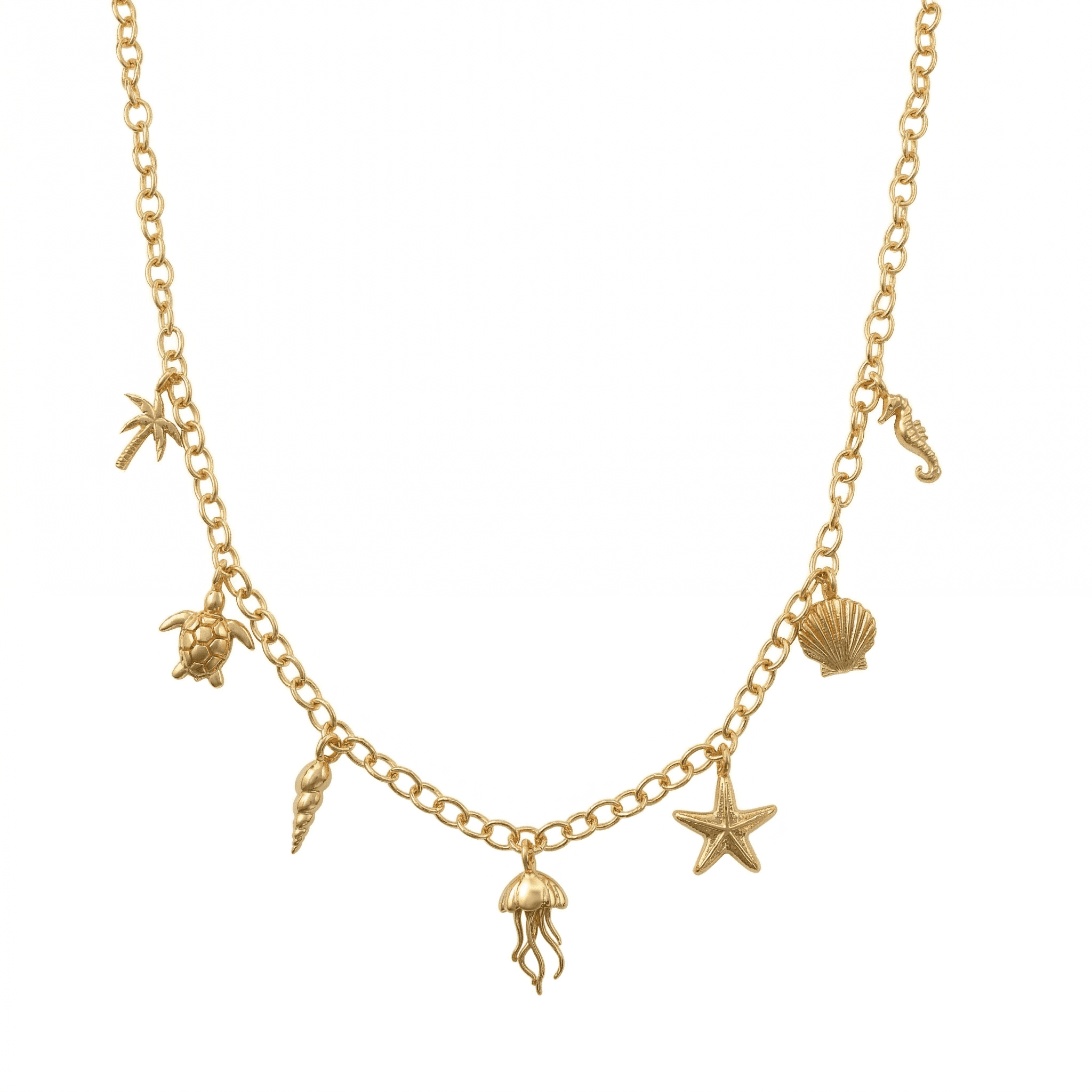 Brass Sea Charm Fashion Necklace