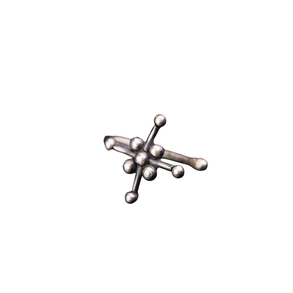 Handmade Silver Abstract Nose pin (Clip on)