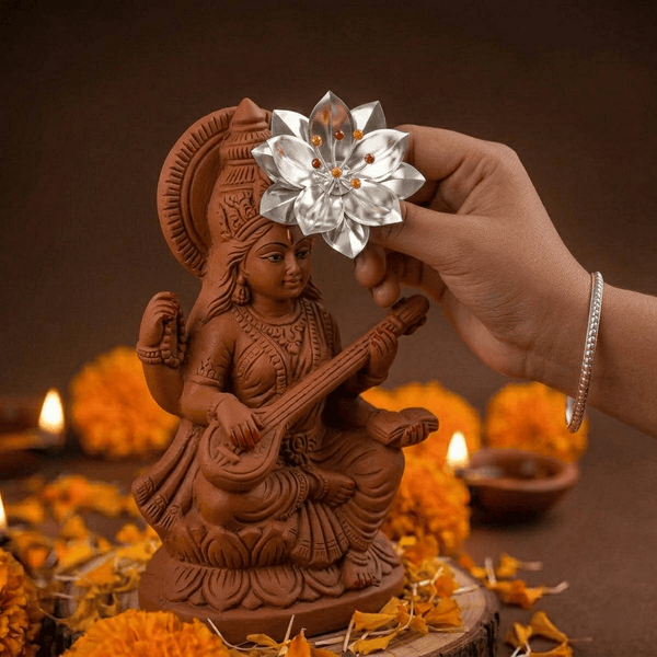 Silver Lotus Small Pooja Ornament