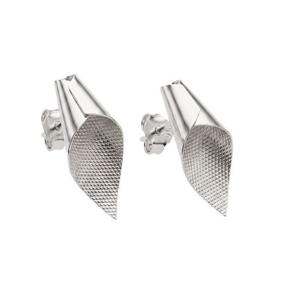 Alice-  Fold Earring ( Shiny Silver Finish )