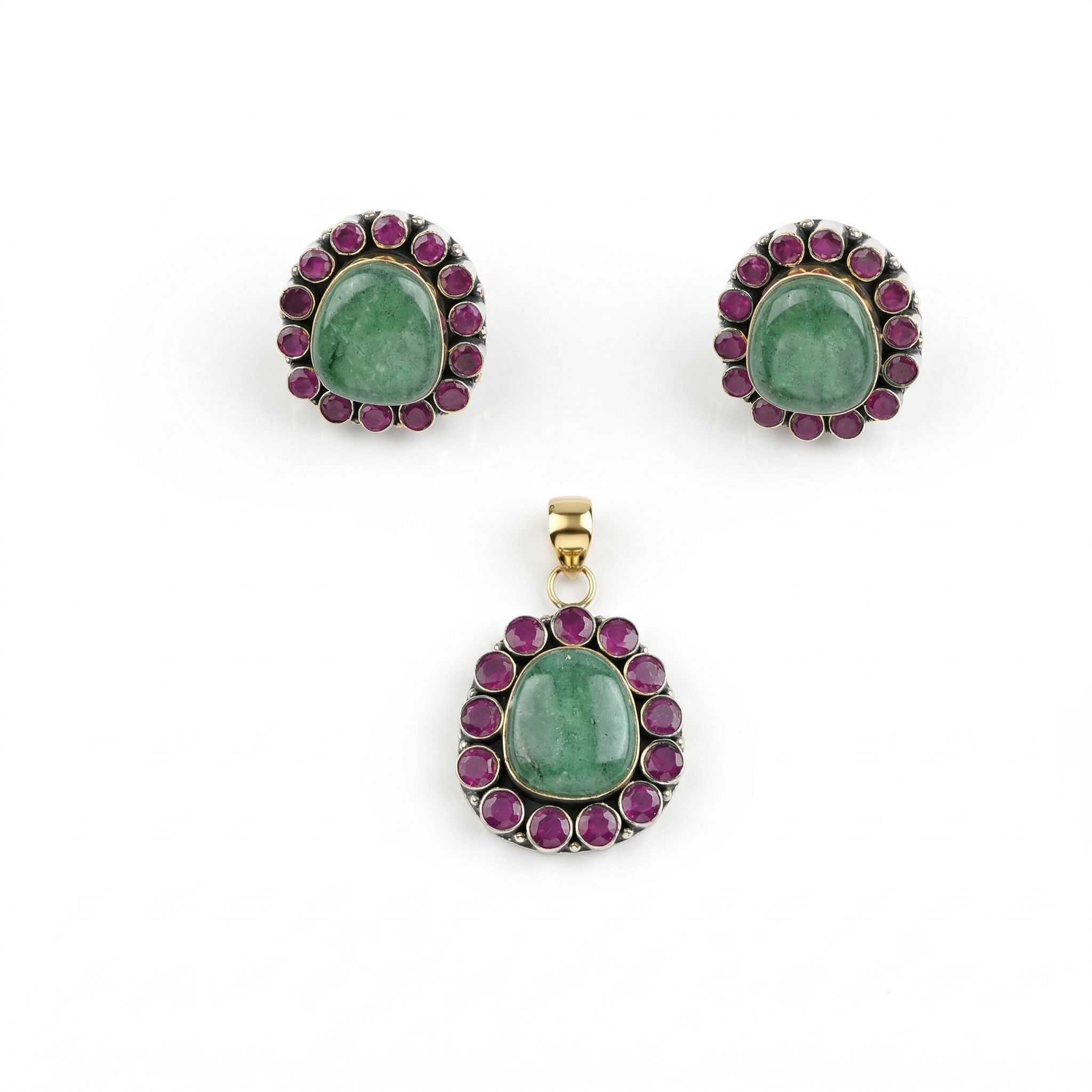 Brass Fashion Pendant & Earrings Set without Chain