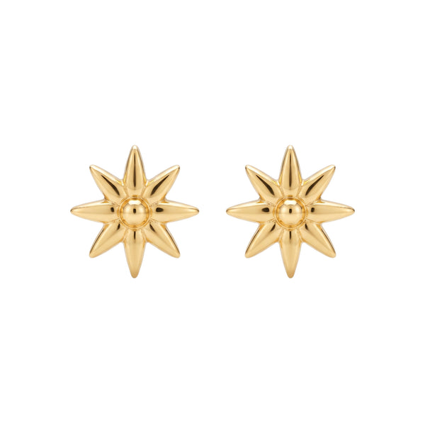 Silver Flower Earring: Big (Gold Plated)