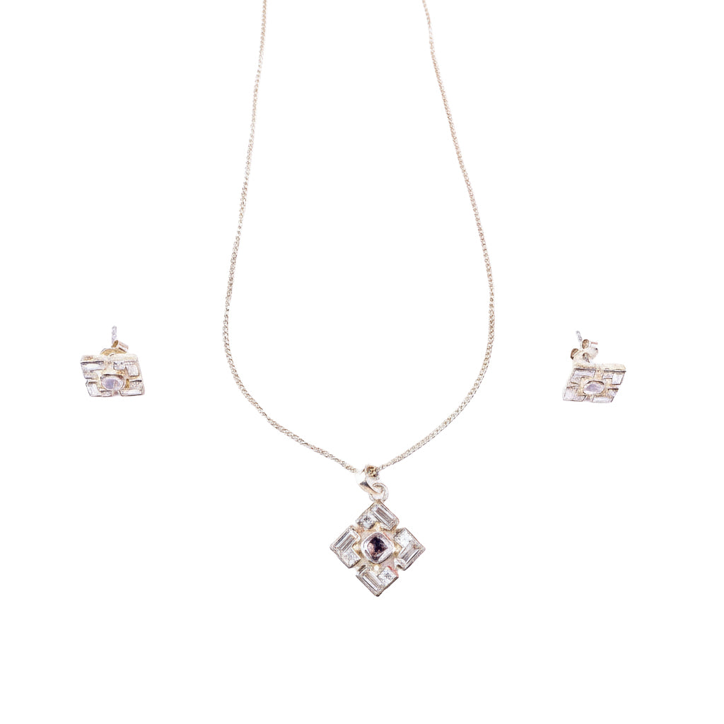 Polki Earrings & Pendant Set (Moissanite)