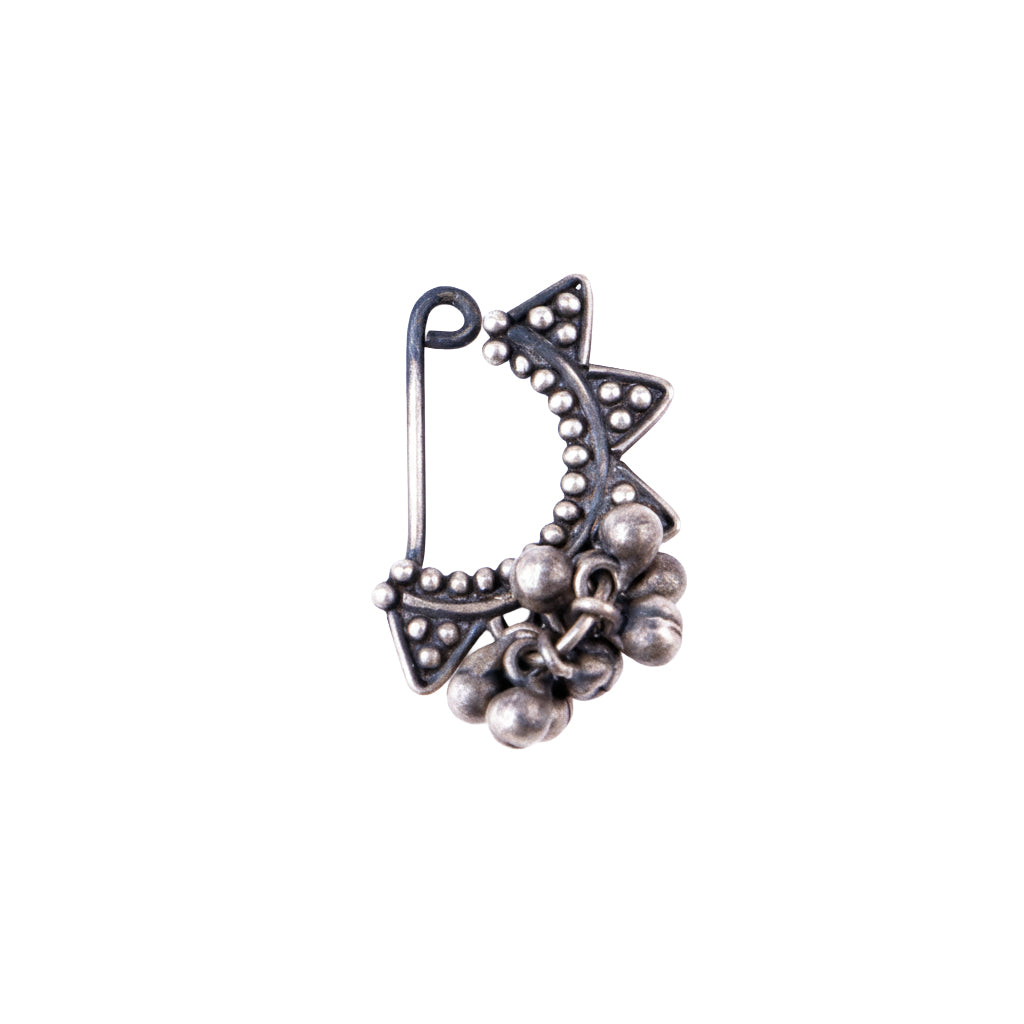 Ghungroo nath left clip on in 92.5 sterling silver