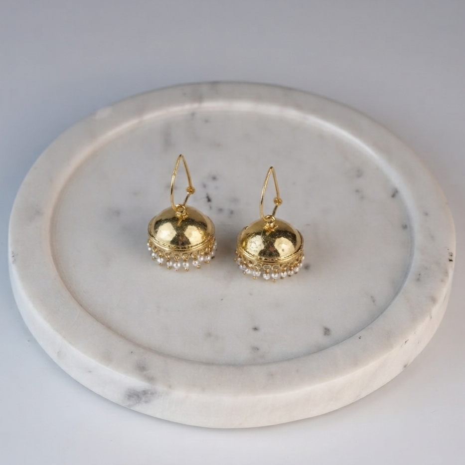 Silver Pyaari Jhumki Signature Loop Earrings | 22K Gold-Plated