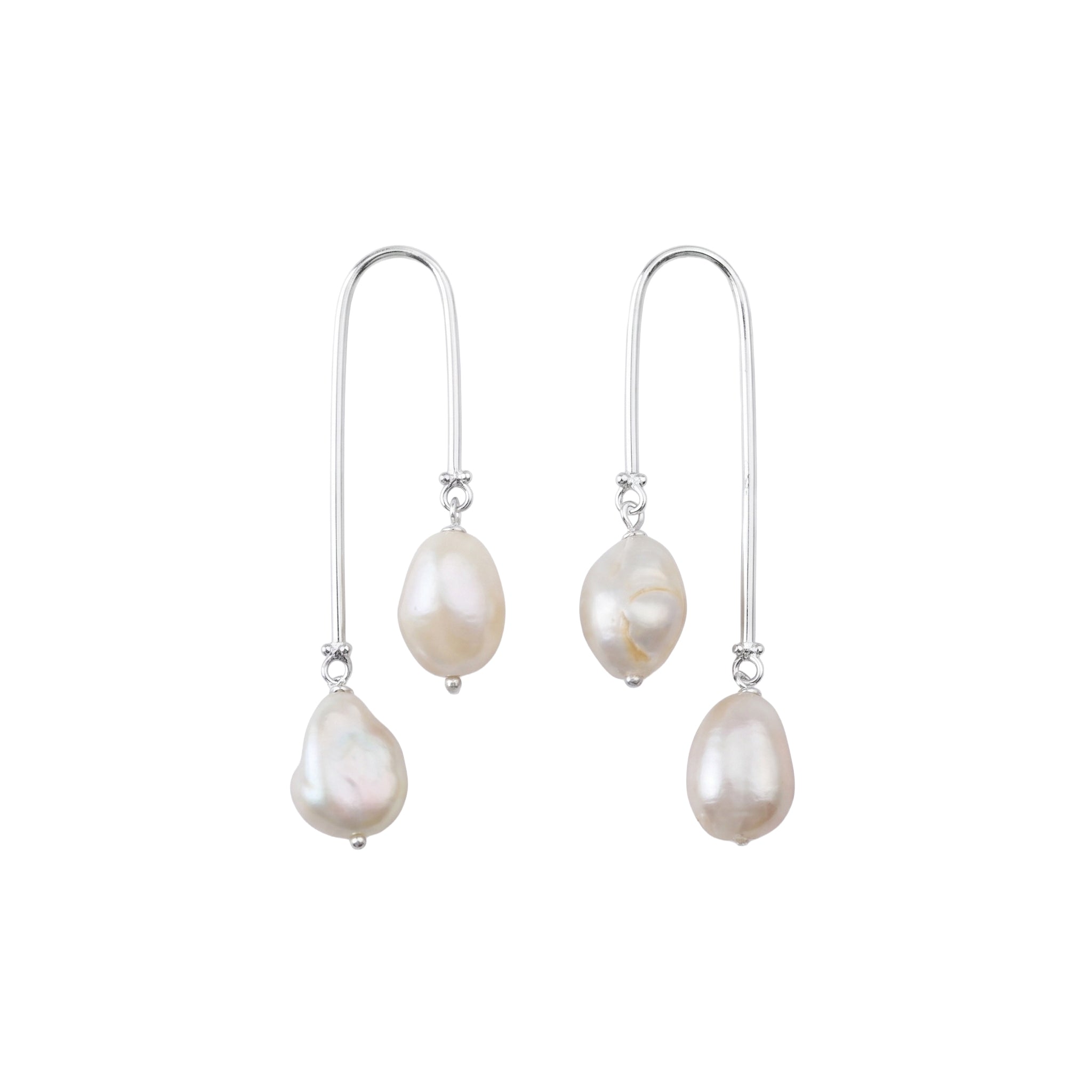 Pearl Drop Silver Earring